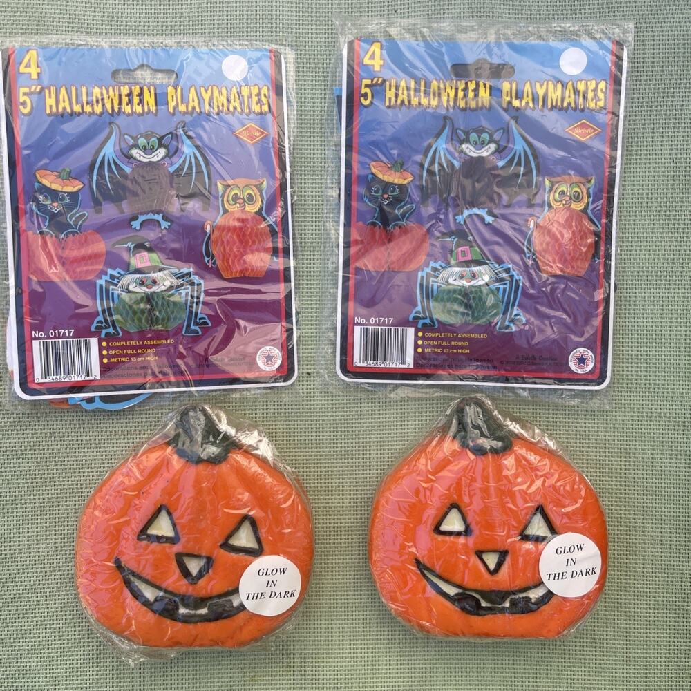 Halloween Bundle:2 Vintage 1977 5” HALLOWEEN Playmates NEW, 2 1996 Glow Candles